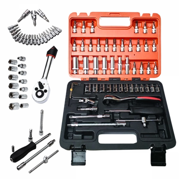 Jogo Soquetes Maleta 53 Peças Completo Bits Catraca Kit Ferramentas Kapbom KA-6090 - Image 6